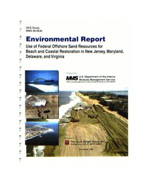 Use of Federal Offshore Sand Resources for Beach and Coastal Restoration in New Jersey, Maryland, Delaware, and Virginia TABLE of CONTENTS