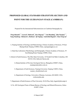 Proposed Global Standard Stratotype-Section and Point for the Drumian Stage (Cambrian)