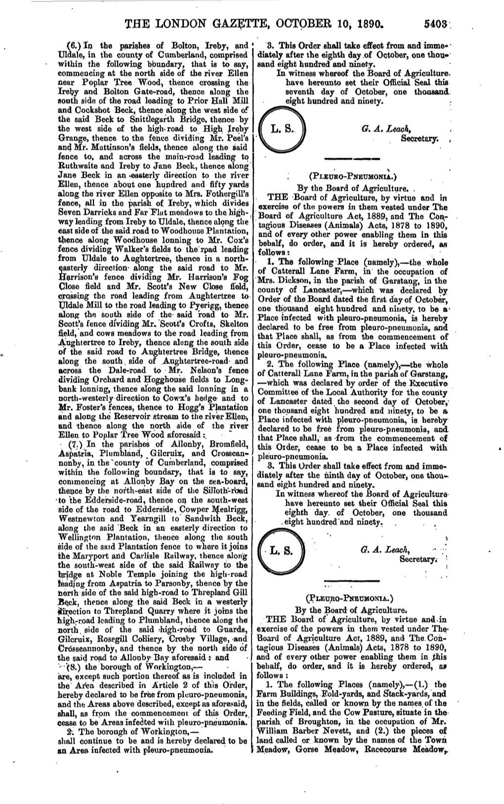 The London Gazette, October 10, 1890. 5403