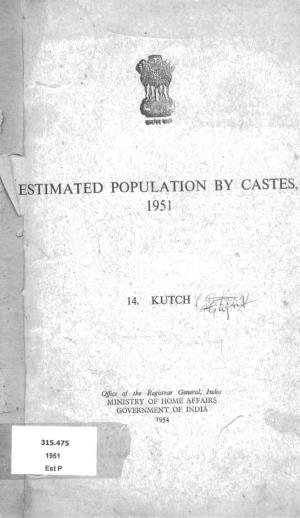 Estimated Population by Castes Kutch