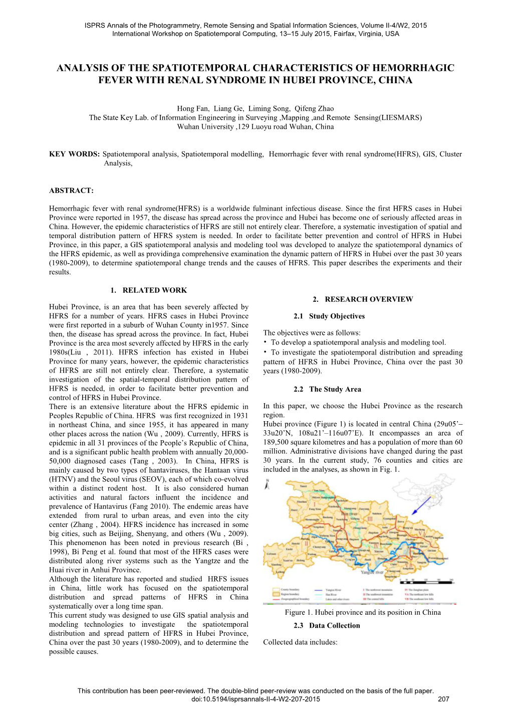 Analysis of the Spatiotemporal Characteristics of Hemorrhagic Fever with Renal Syndrome in Hubei Province, China