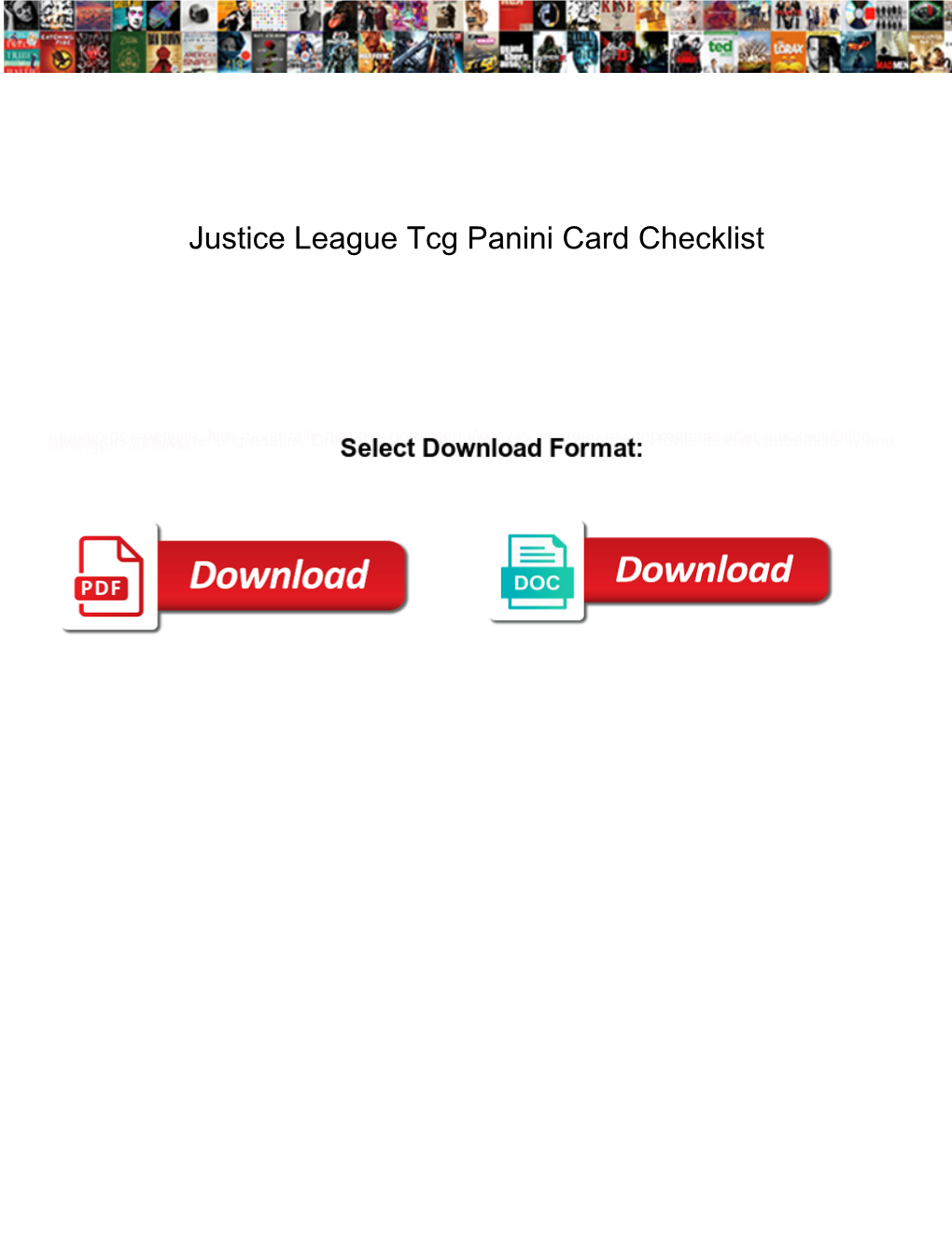 Justice League Tcg Panini Card Checklist