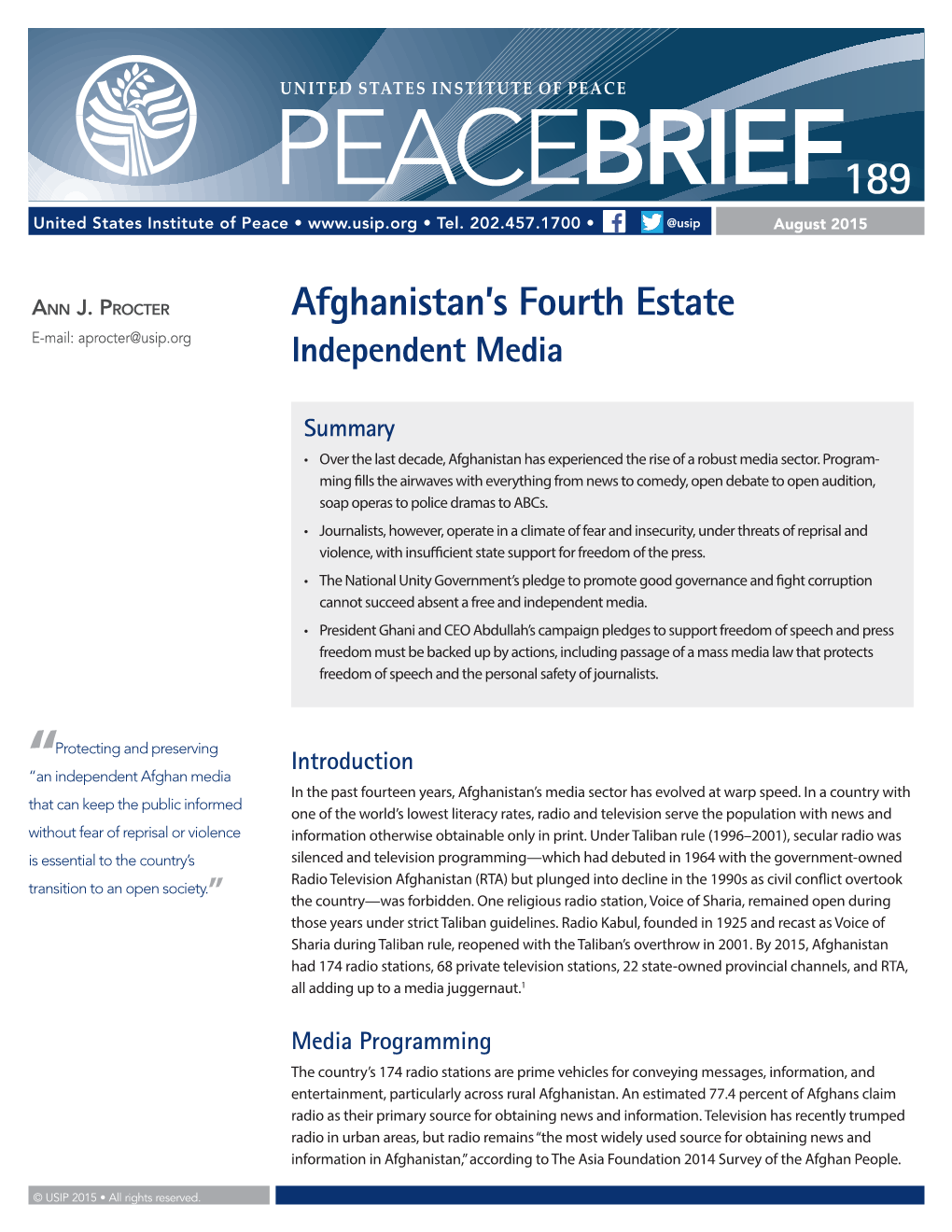 Afghanistan's Fourth Estate