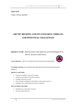 Arctic Regions and Its Concerns, Threats and Potential Challenges