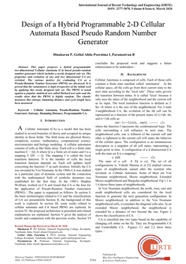 Design of a Hybrid Programmable 2-D Cellular Automata Based Pseudo Random Number Generator