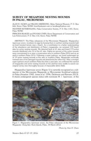 Survey of Megapode Nesting Mounds in Palau, Micronesia Alan R