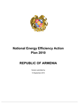 Armenia: National Energy Efficiency Action Plan 2010