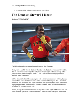 The Emanuel Steward I Knew