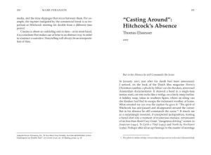 “Casting Around”: Hitchcock's Absence