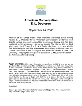 American Conversation E. L. Doctorow