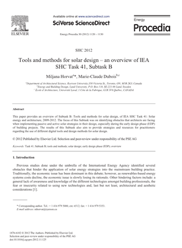 An Overview of IEA SHC Task 41, Subtask B