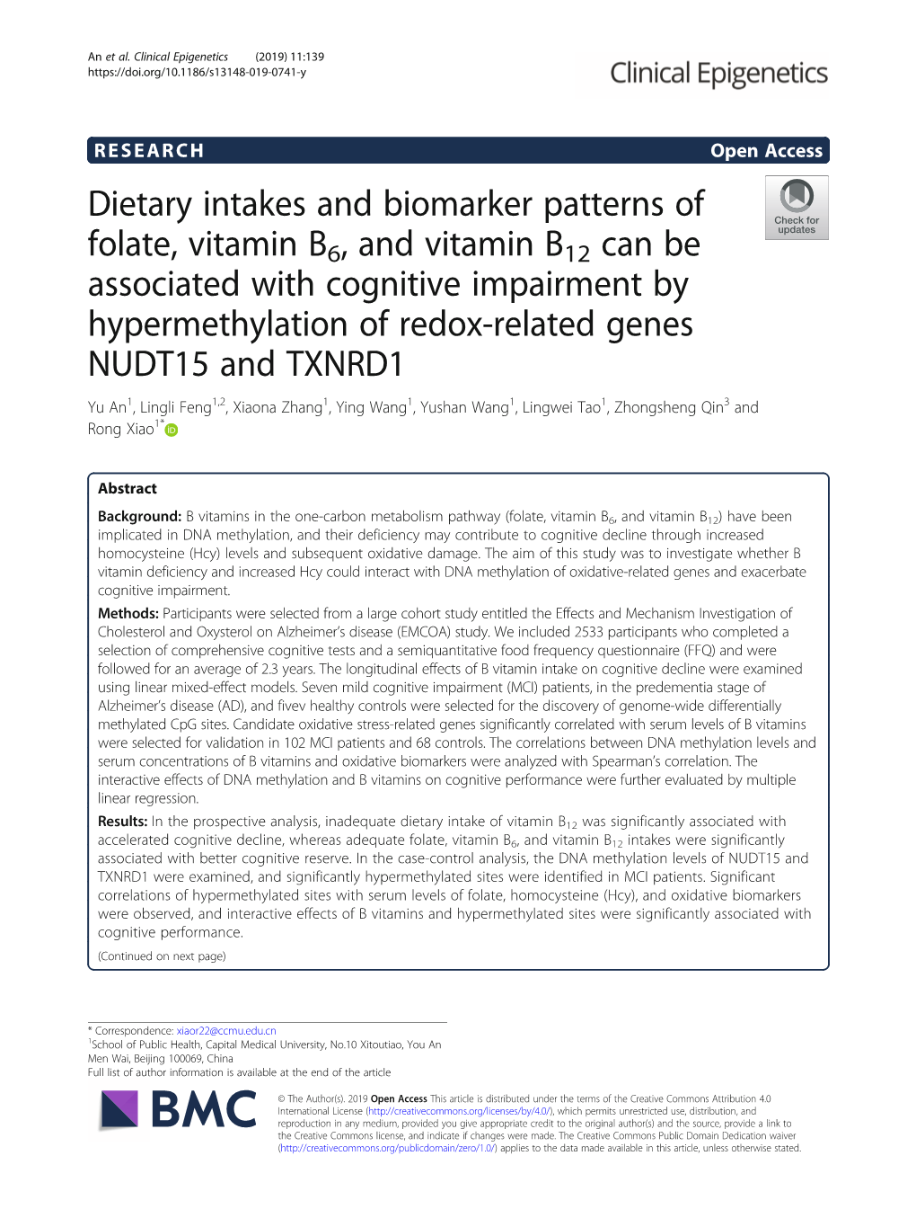 Dietary Intakes And Biomarker Patterns Of Folate, Vitamin B6, And - DocsLib