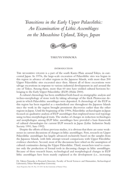Transitions in the Early Upper Palaeolithic: an Examination of Lithic Assemblages on the Musashino Upland, Tokyo, Japan