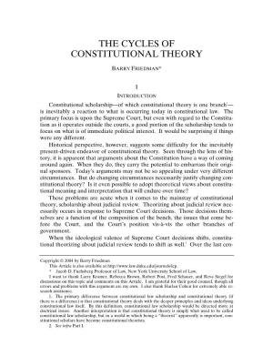 The Cycles of Constitutional Theory