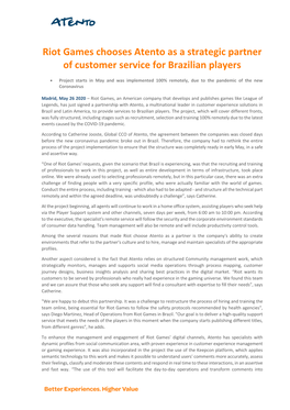 Riot Games Chooses Atento As a Strategic Partner of Customer Service for Brazilian Players
