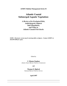 Atlantic Coastal Submerged Aquatic Vegetation