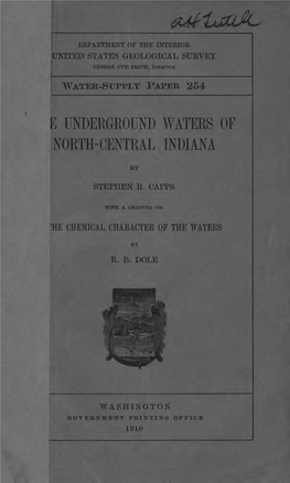 E Underground Waters of North-Central Indiana