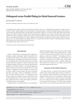 Orthogonal Versus Parallel Plating for Distal Humeral Fractures