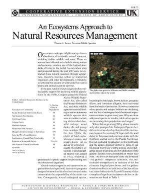 For-75: an Ecosystem Approach to Natural Resources Management