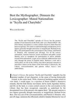 Best the Mythographer, Dinneen the Lexicographer: Muted Nationalism in “Scylla and Charybdis”
