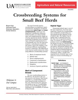 Crossbreeding Systems for Small Beef Herds