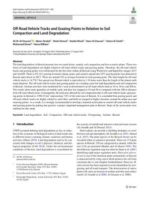 Off-Road Vehicle Tracks and Grazing Points in Relation to Soil Compaction and Land Degradation