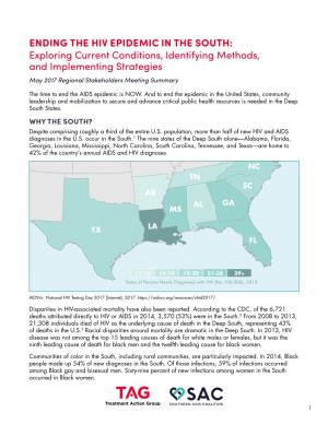 ENDING the HIV EPIDEMIC in the SOUTH: Exploring Current Conditions, Identifying Methods, and Implementing Strategies