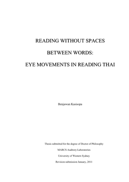 Eye Movements in Reading Thai