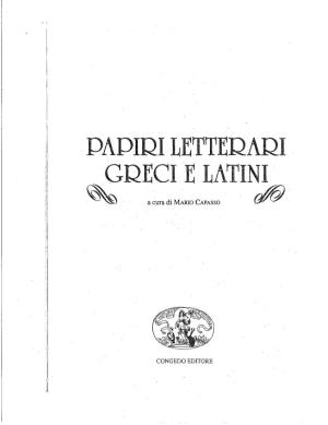 Papiri Letterari . Grecie Latini·