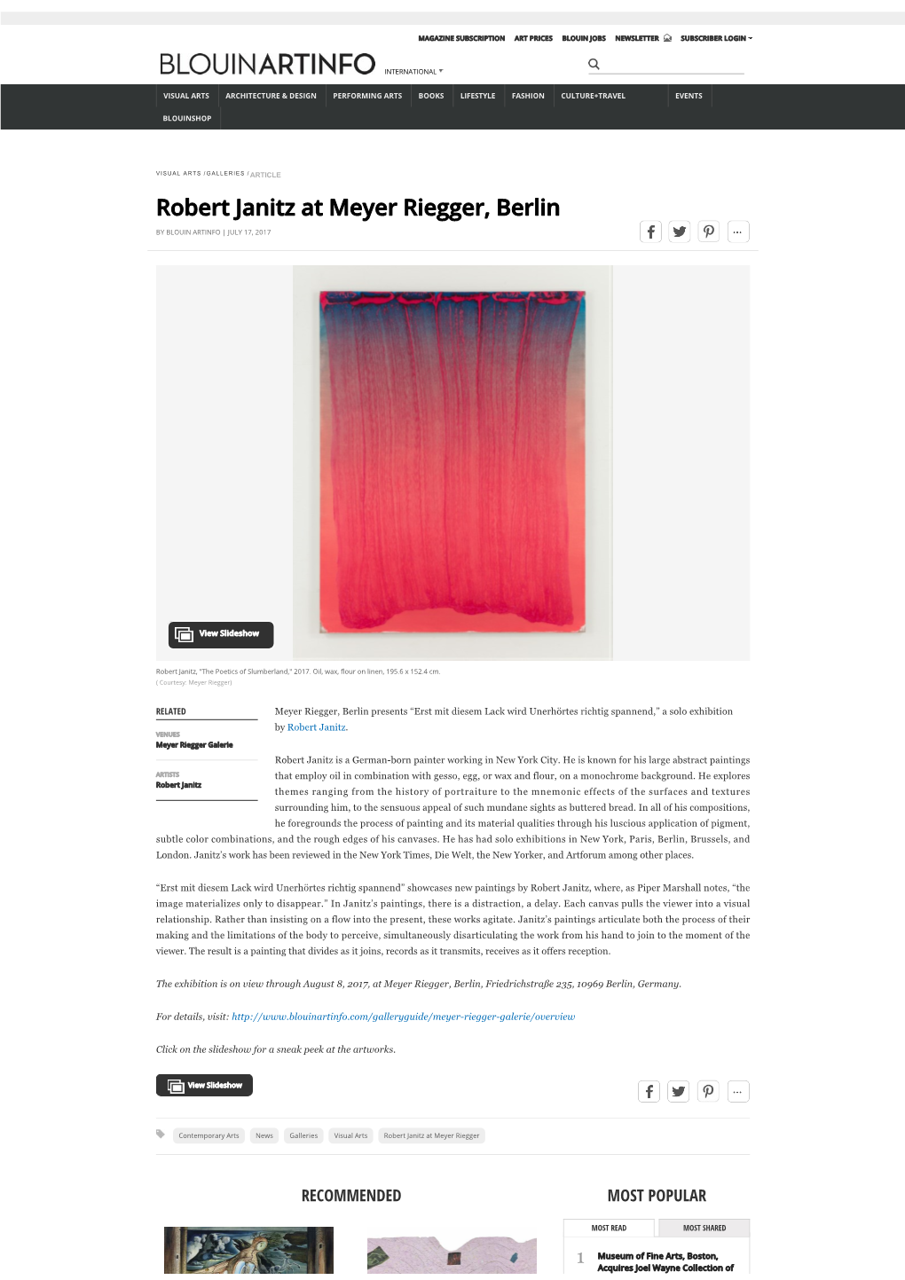 Robert Janitz at Meyer Riegger, Berlin | BLOUIN ARTINFO