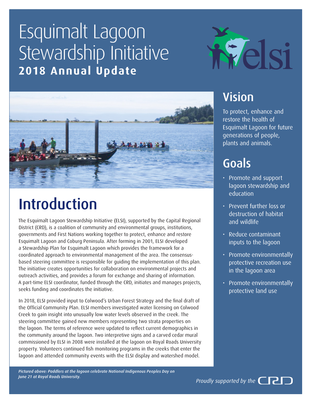 Esquimalt Lagoon Stewardship Initiative 2018 Annual Update