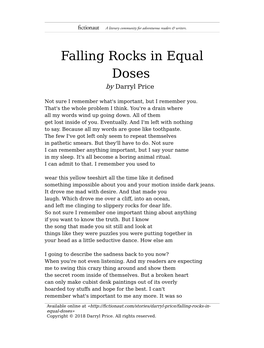 Falling Rocks in Equal Doses by Darryl Price