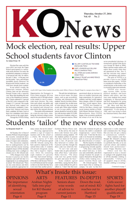 Mock Election, Real Results: Upper School Students Favor