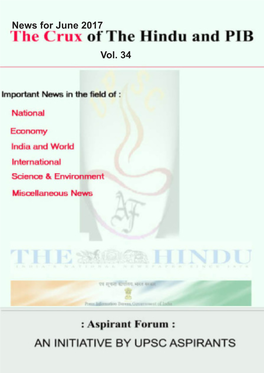 The Crux of the Hindu and PIB Vol 34