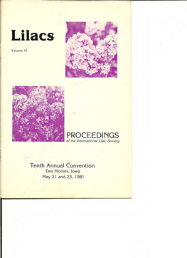 PROCEEDINGS of the International Lilac Society