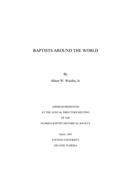 Baptists Around the World