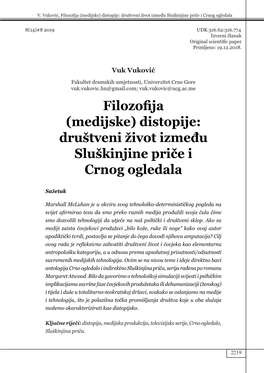 Distopije: Društveni Život Između Sluškinjine Priče I Crnog Ogledala