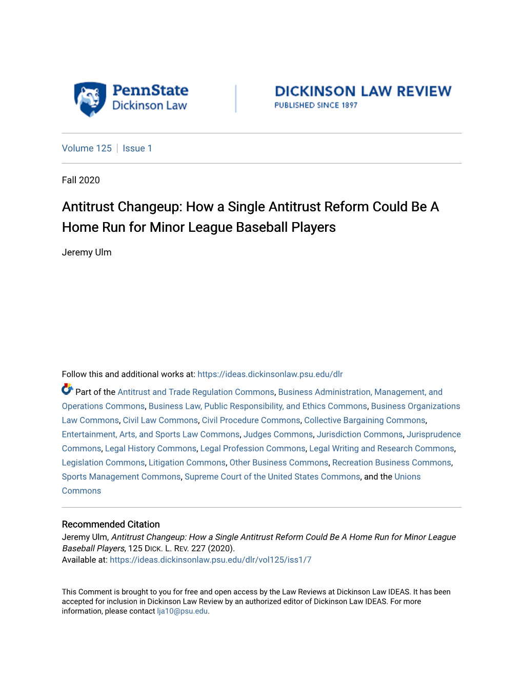 How a Single Antitrust Reform Could Be a Home Run for Minor League Baseball Players