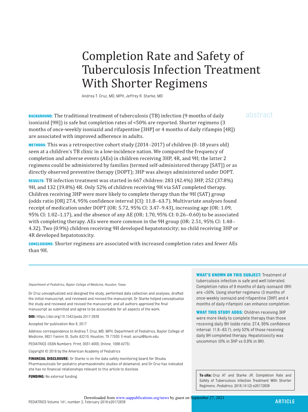 Completion Rate and Safety of Tuberculosis Infection Treatment with Shorter Regimens