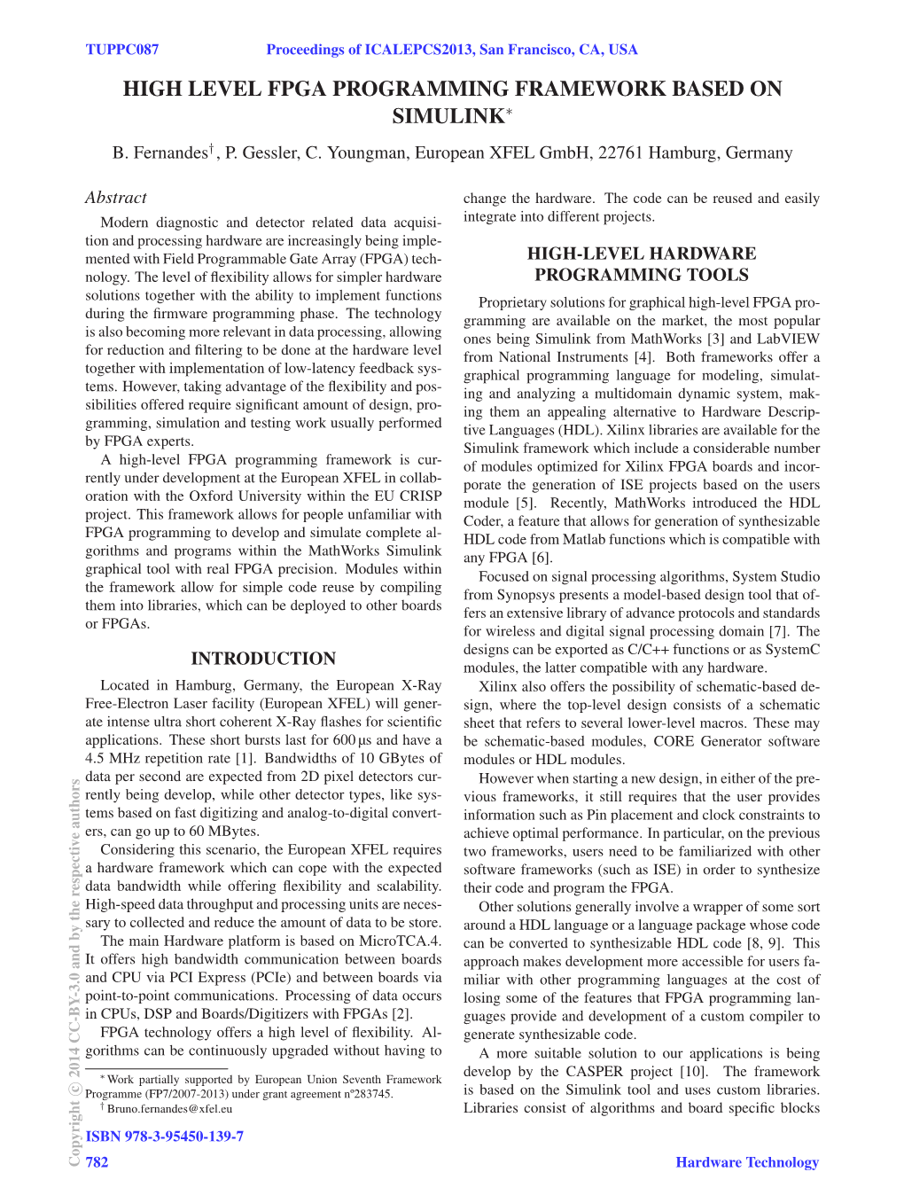 High Level Fpga Programming Framework Based on Simulink∗