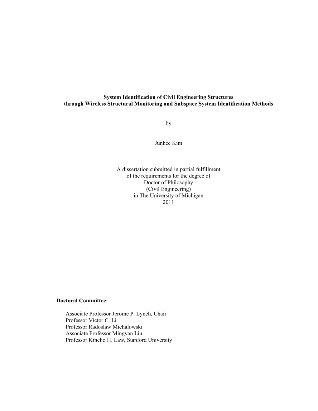 System Identification of Civil Engineering Structures Through Wireless Structural Monitoring and Subspace System Identification Methods