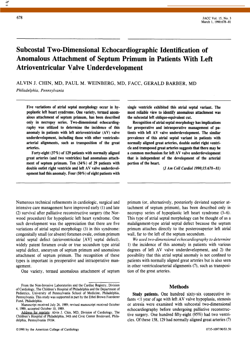 Subcostal Two-Dimensional Echocardiographic Identification of Anomalous Attachment of Septum Primum in Patients with Left Atrioventricular Valve Underdevelopment