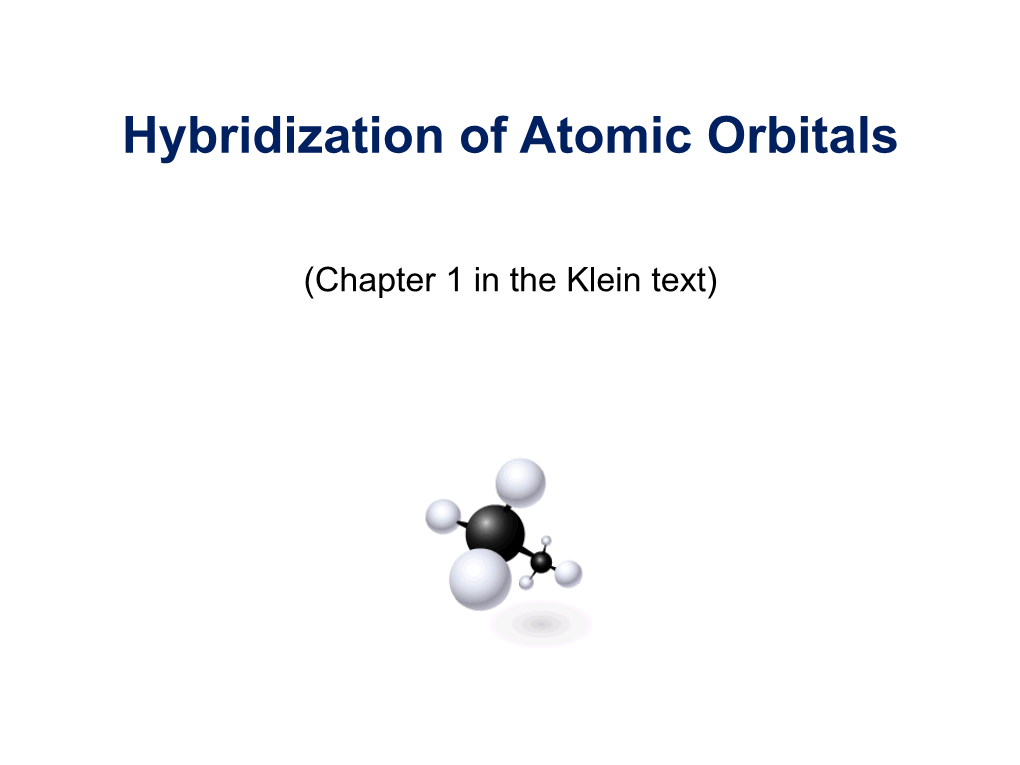 Hybridization of Atomic Orbitals