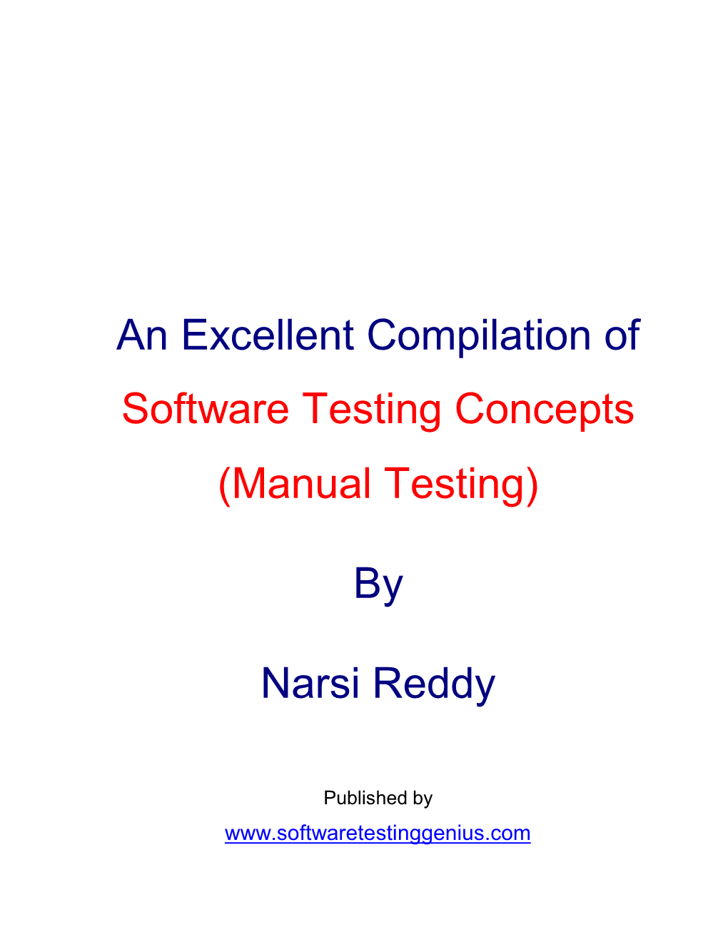 (Manual Testing) by Narsi Reddy