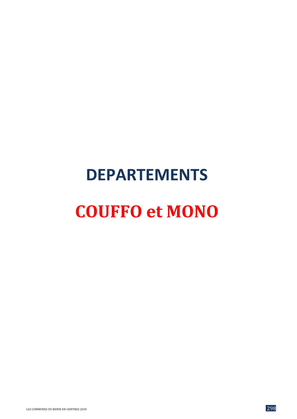 DEPARTEMENTS COUFFO Et MONO