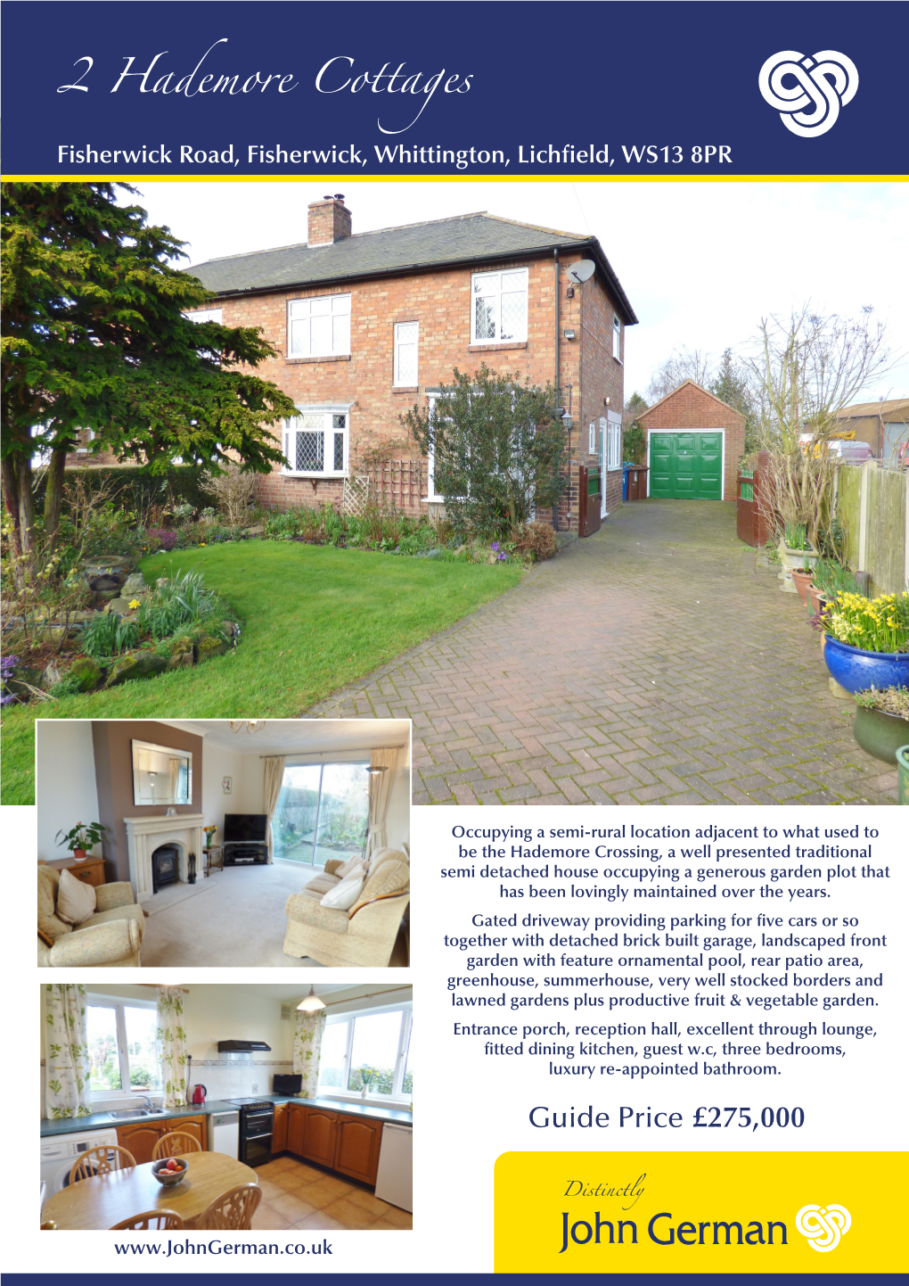 2 Hademore Cottages Fisherwick Road, Fisherwick, Whittington, Lichfield, WS13 8PR