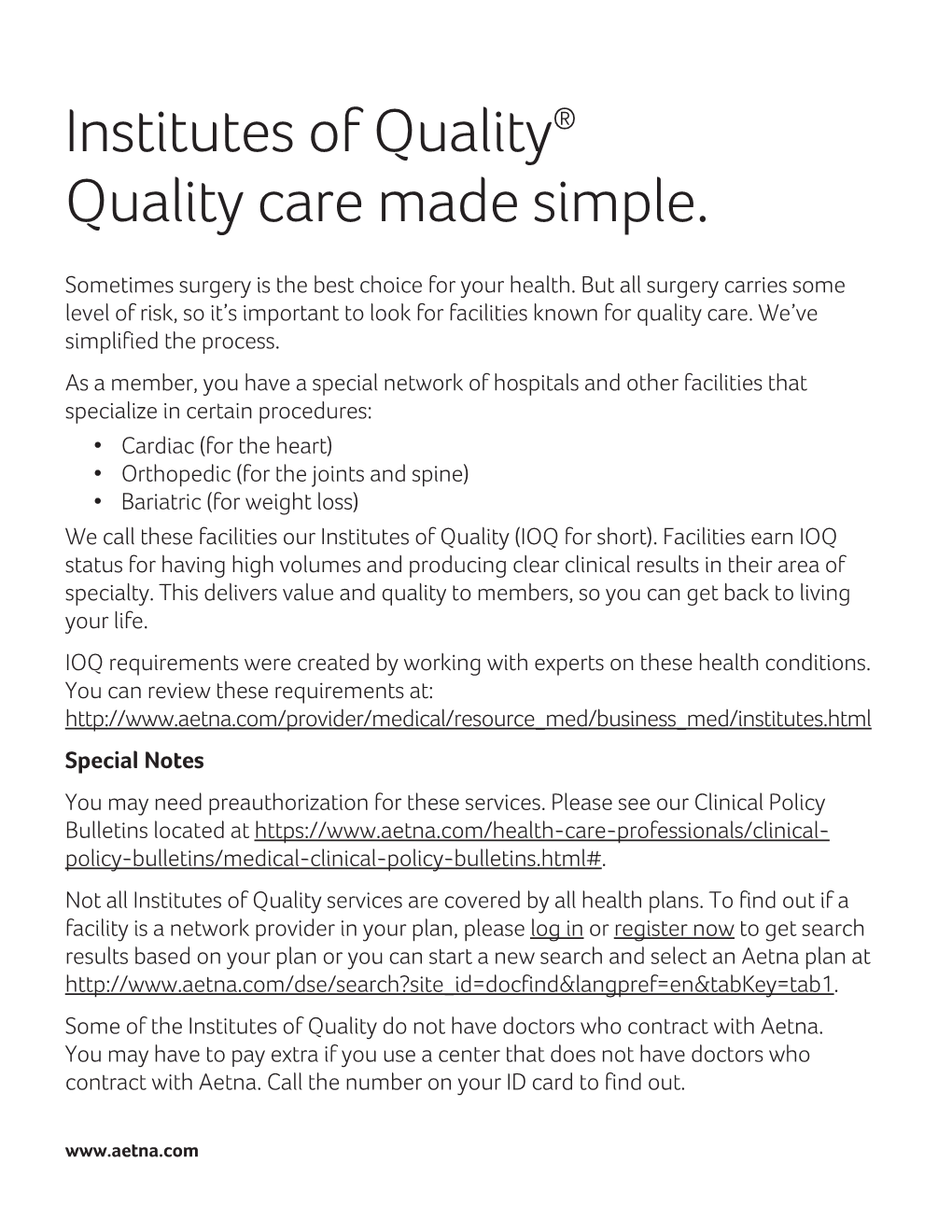Institutes of Quality® Quality Care Made Simple