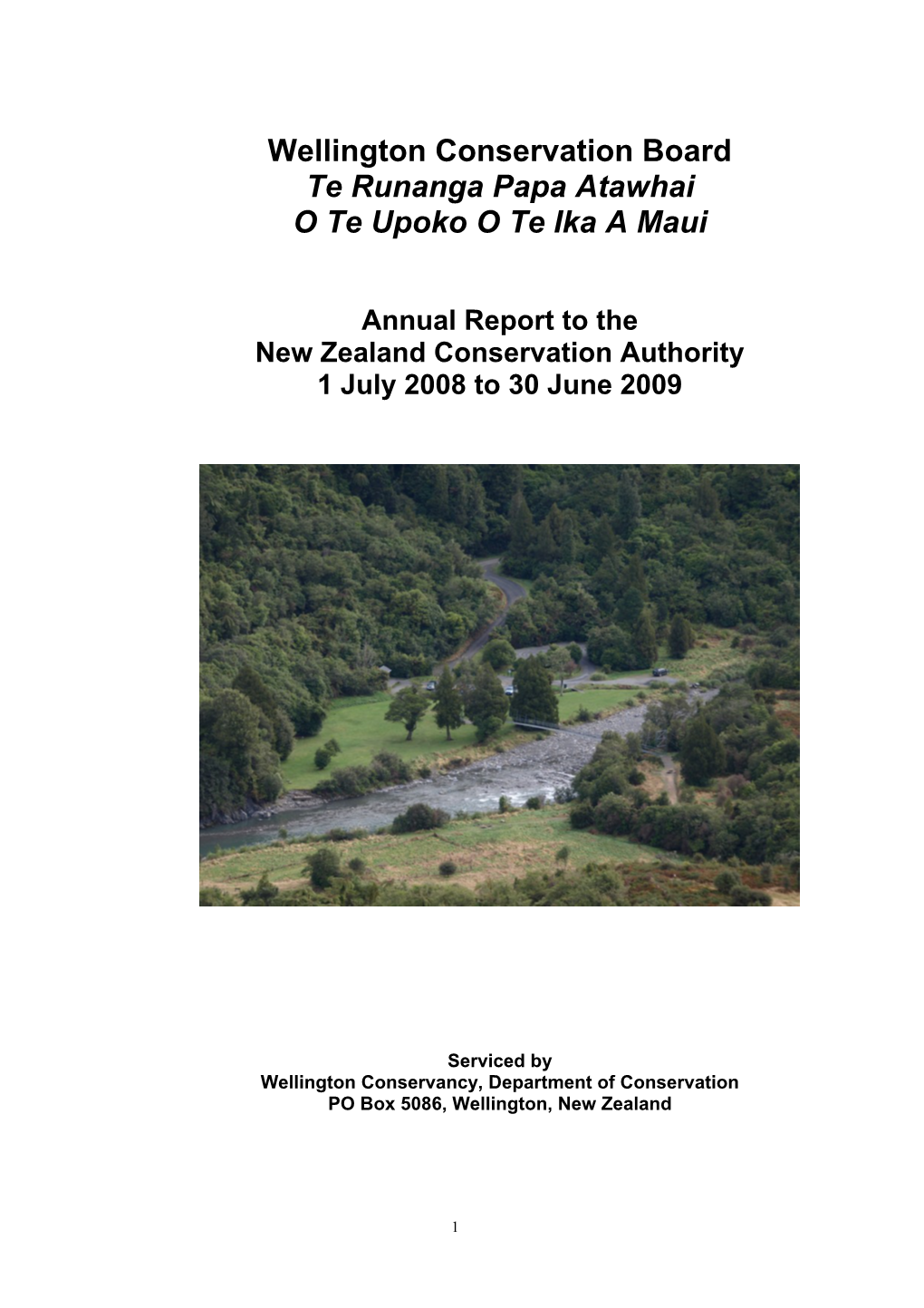 Wellington Conservation Board Annual Report 2008-2009