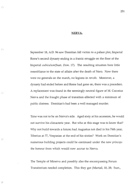 251 NERVA. September 18, A.D. 96 Saw Domitian Fall Victim to a Palace