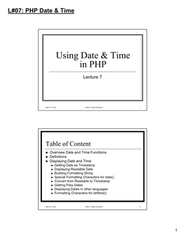 L#07: PHP Date & Time